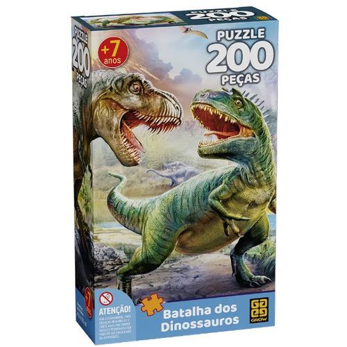 quebra cabeca 200 peças batalha dos dinossauros