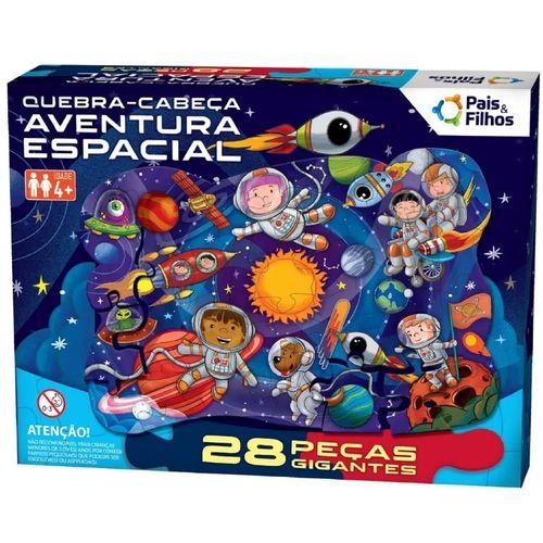 quebra cabeça gigante 28 peças aventura espacial