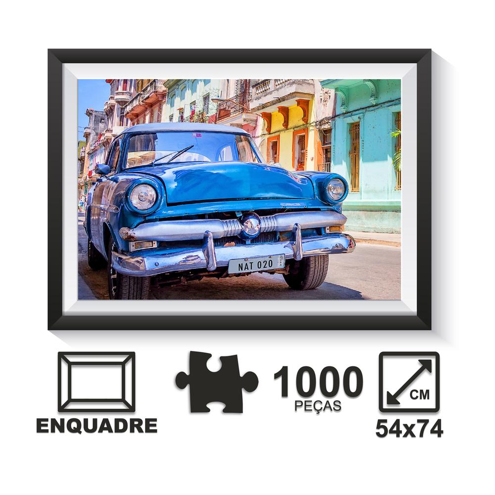 Quebra-cabeça 1000 Peças Cuba Carro