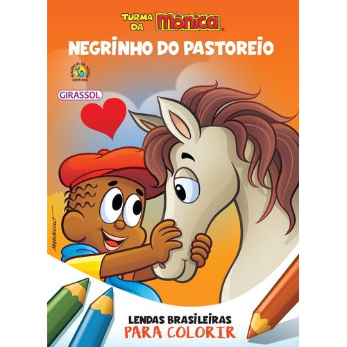 turma da monica - lendas brasileiras para colorir - negrinho do pastoreio