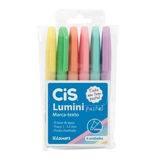 caneta marca-texto 6 cores lumini tons pastel 56.9800 cis sertic blister caneta marca-texto 6 cores lumini tons pastel 56.9800 cis sertic blister