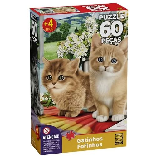 quebra-cabeça 60 peças gatinhos fofinhos