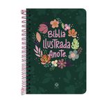 biblia anote - ilustrada nvt espiral - capa dura cores e flores