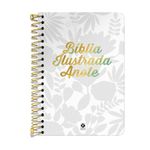 biblia anote - ilustrada nvt espiral - capa dura tela branca