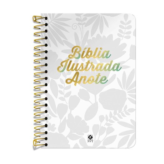 biblia anote - ilustrada nvt espiral - capa dura tela branca