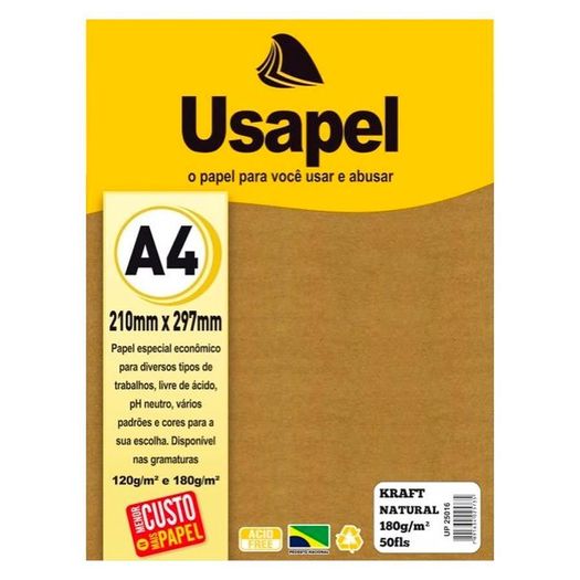 papel kraft natural a4 50f 180g 25016 filiperson papel kraft natural a4 50f 180g 25016 filiperson
