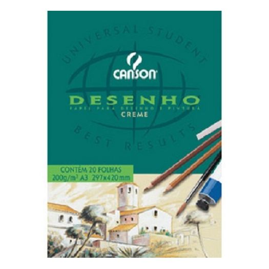 bloco desenho a3 20f 140g creme canson bloco desenho a3 20f 140g creme canson