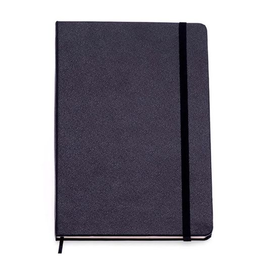 caderno de anotações clássico preto pautado