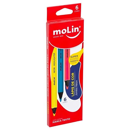 lapis-de-cor-marca-texto-jumbo-6-cores-neon lapis-de-cor-marca-texto-jumbo-6-cores-neon
