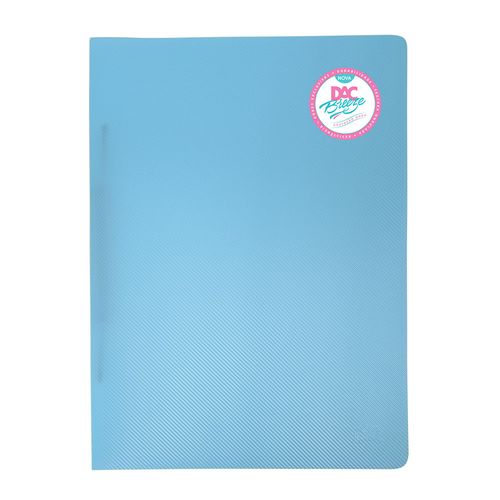 pasta com grampo plástico azul pastel