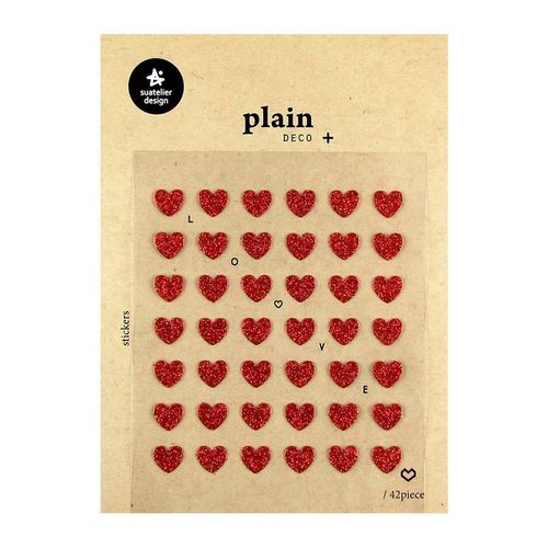 adesivo sticker para planner 42 mini corações com glitter suatelier