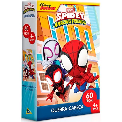 quebra-cabeça 60 peças spidey and his amazing friends