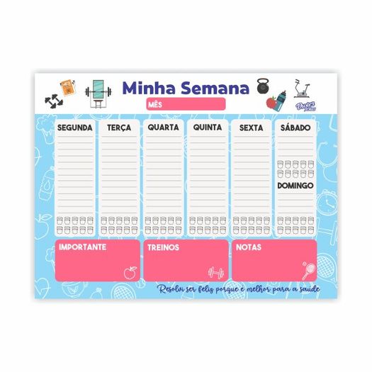 bloco de mesa planner semanal fitness bloco de mesa planner semanal fitness