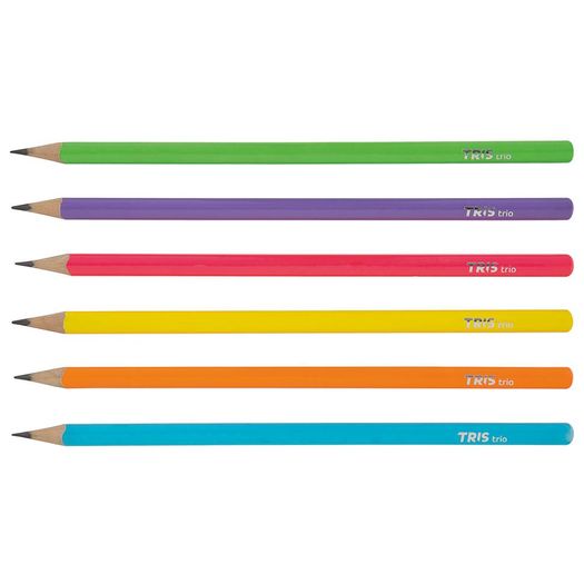 lápis grafite hb tris trio neon avulso lápis grafite hb tris trio neon avulso