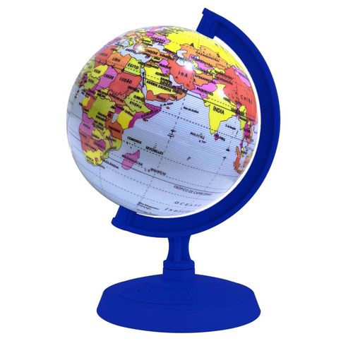 globo terrestre baby 10cm azul plástico