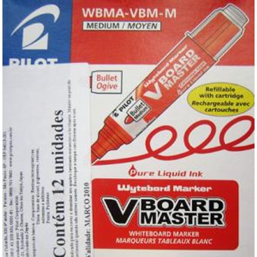Caneta Para Quadro Branco Vermelha Vbm Recarregavel Com 12 Unidades 407 Pilot S/l Caneta Para Quadro Branco Vermelha Vbm Recarregavel Com 12 Unidades 407 Pilot S/l