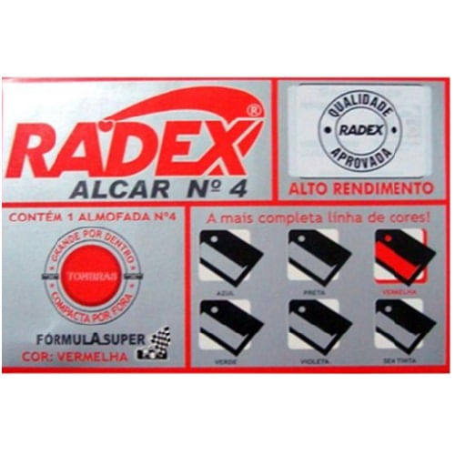 almofada para carimbo n4 vermelha 20 radex