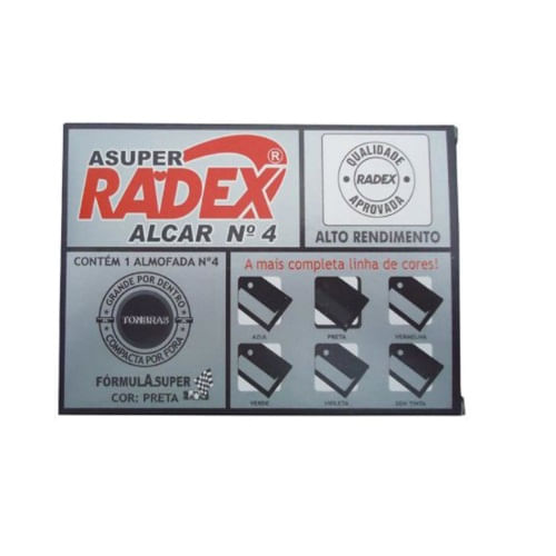 almofada para carimbo n4 preta 16 radex