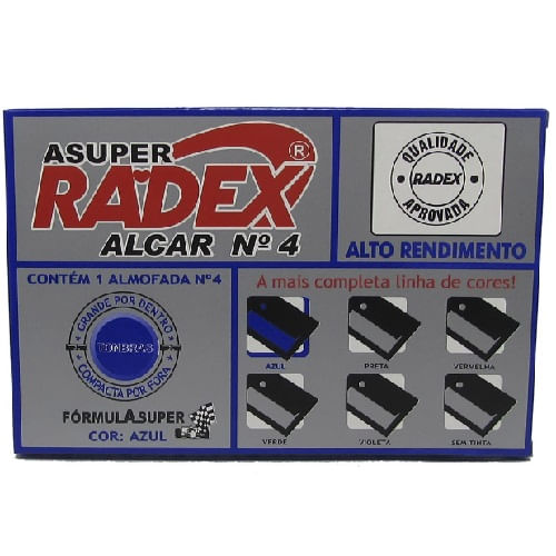 almofada para carimbo n4 azul 15 radex