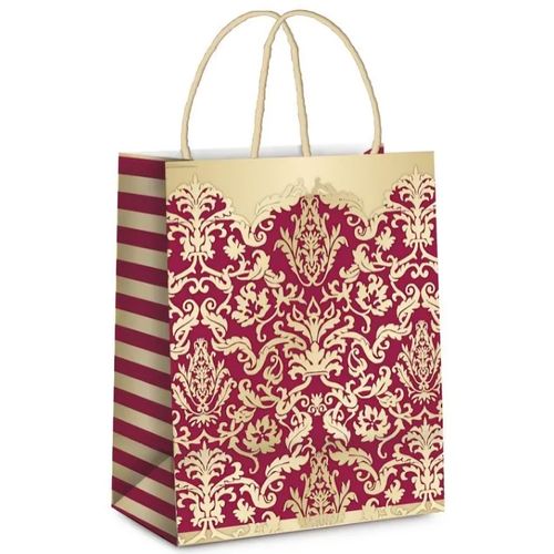 sacola presente adamascado marsala grande