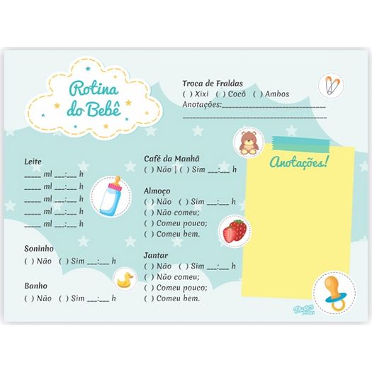 bloco mesa planner rotina do bebê bloco mesa planner rotina do bebê