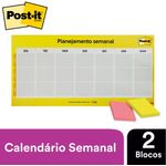 calendário planejamento semanal com 2 post-it
