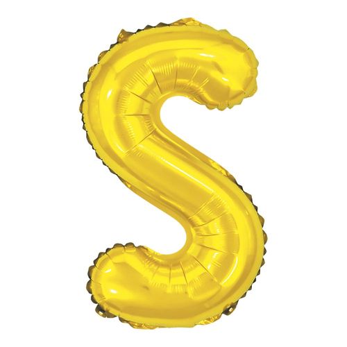 balão metalizado 40cm dourado letra s