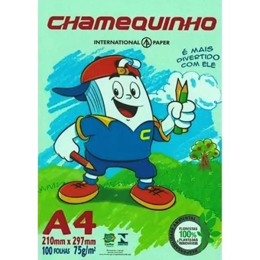 Chamequinho A4 Verde 100 Folhas Chamequinho A4 Verde 100 Folhas