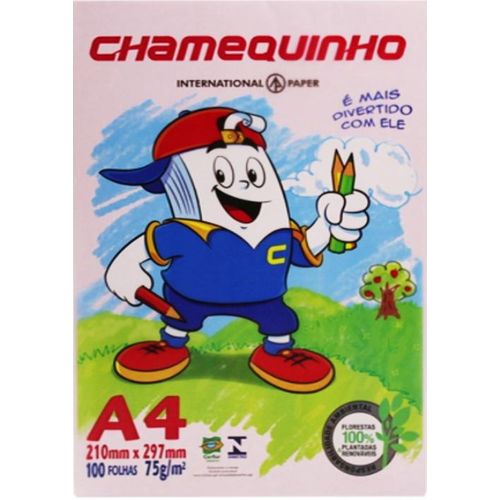 chamequinho a4 rosa 100 folhas