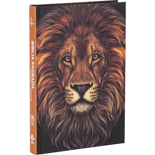 biblia sagrada com harpa crista - capa dura ilustrada leao