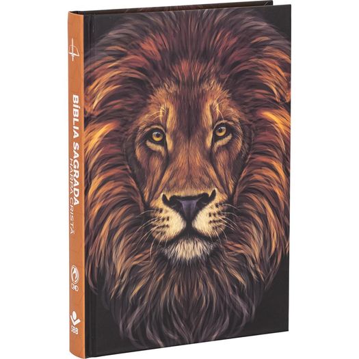 biblia sagrada com harpa crista - capa dura ilustrada leao