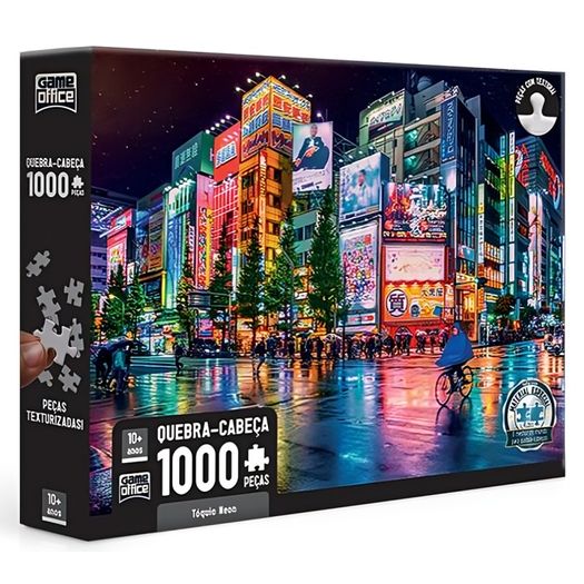 quebra-cabeça 1000 peças tóquio neon quebra-cabeça 1000 peças tóquio neon