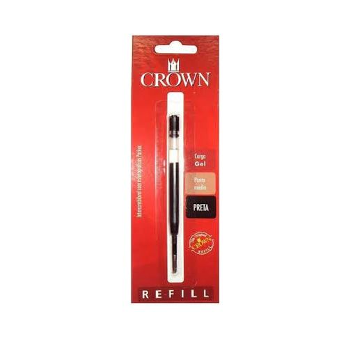 carga caneta gel preta 1 unid ca17004p blister crown