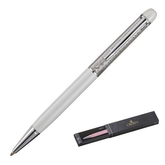 caneta-esferografica-cristal-branca-crown caneta-esferografica-cristal-branca-crown