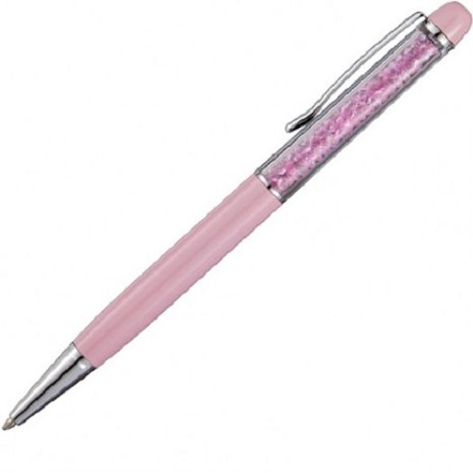 caneta esferográfica cristal rosa crown caneta esferográfica cristal rosa crown