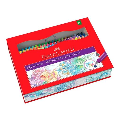 caneta hidrográfica fine pen 0.4 com 60 cores caneta hidrográfica fine pen 0.4 com 60 cores