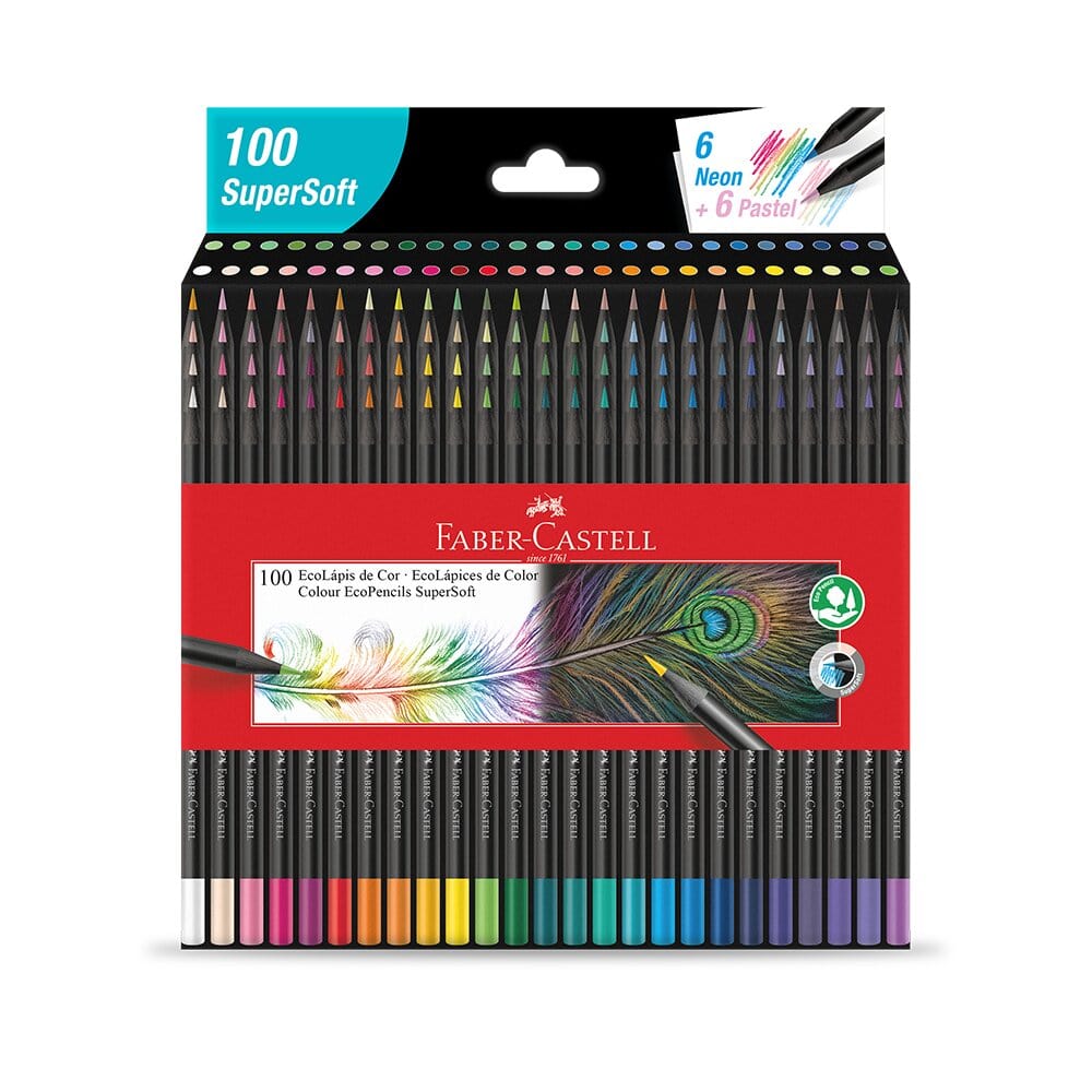 Lápis de Cor 100 Cores Supersoft Ecolápis