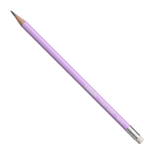 lápis grafite com borracha hb n2 lilás pastel stabilo