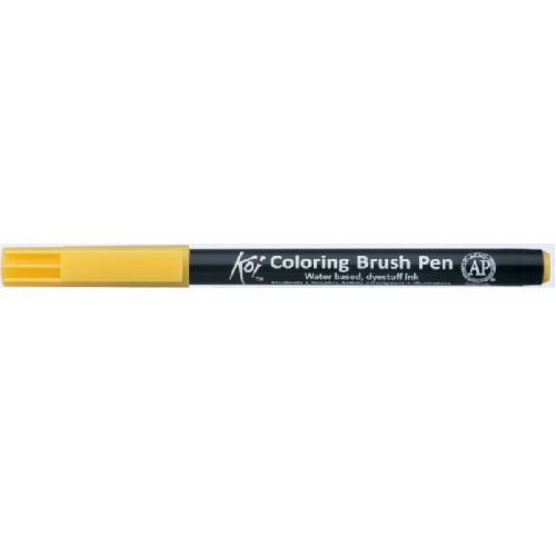 caneta-pincel-koi-coloring-brush-pen-amarelo-escuro-xbr4-miwa---avulso-varejo