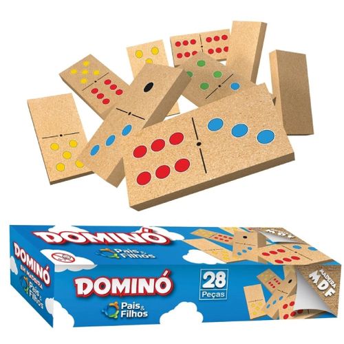 jogo de dominó em madeira 28 peças