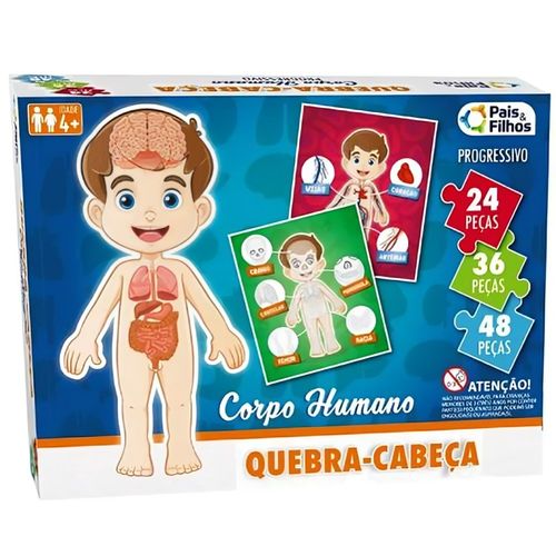 quebra-cabeça peças corpo humano