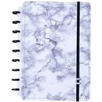 caderno inteligente médio bianco mármore 80 folhas