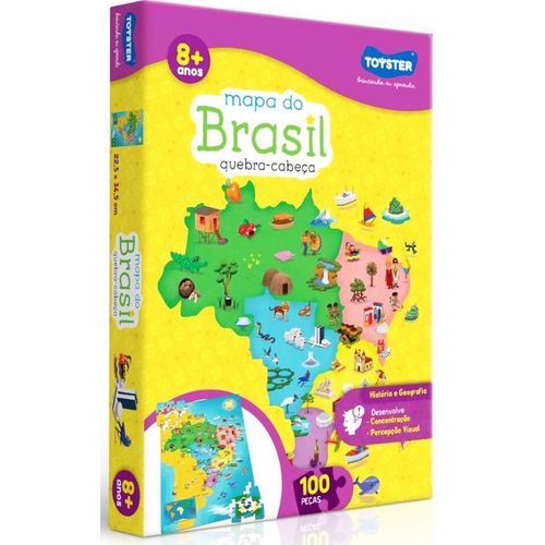 quebra-cabeça 100 peças mapa do brasil