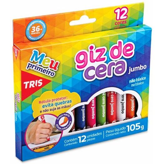 giz de cera 12 cores jumbo giz de cera 12 cores jumbo
