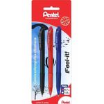 caneta esf 0,7mm preta/vermelha/azul pentel