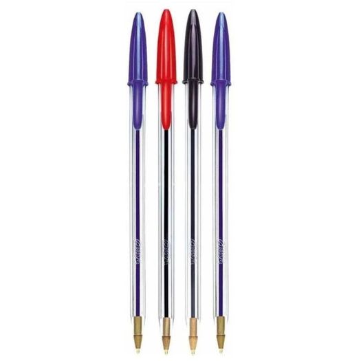 caneta esferográfica 4 unidades cristal 1.0mm ponta media
