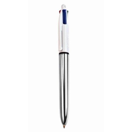 caneta esferográfica 4 cores corpo prateado 1.0mm ponta media 904224 azul preta vermelha verde bic b caneta esferográfica 4 cores corpo prateado 1.0mm ponta media 904224 azul preta vermelha verde bic b