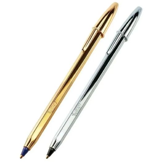 caneta esferográfica 2un cristal prata e dourada 1.0mm ponta média 929806 bic blister caneta esferográfica 2un cristal prata e dourada 1.0mm ponta média 929806 bic blister