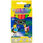 giz de cera big fantasia glitter neon 6 cores giz de cera big fantasia glitter neon 6 cores