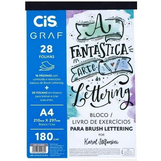 bloco lettering a4 28 folhas 180g bloco lettering a4 28 folhas 180g
